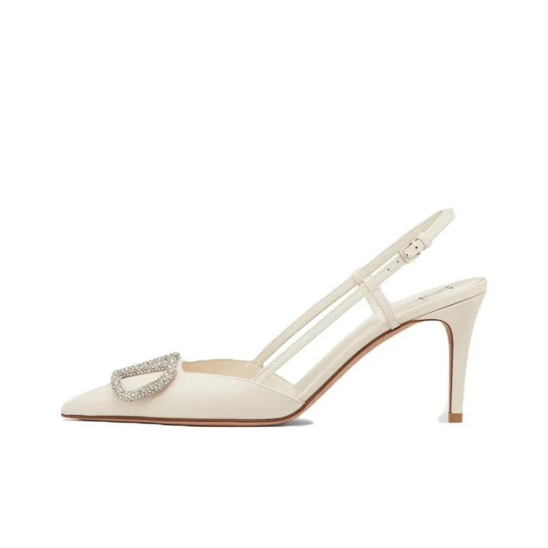 Valentino Slim Heel High Heels Women's White-0
