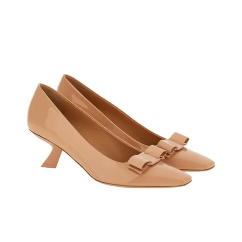 FERRAGAMO Vara 55mm Bow-detail Pumps-2