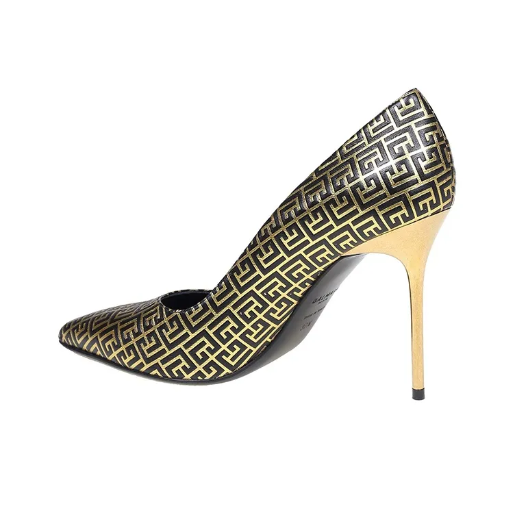BALMAIN High Heels 9.5cm Women's Black Gold-3