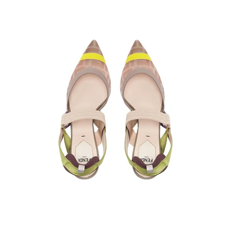FENDI Colibri Slim Heel High Heels Women's Pink Green-1