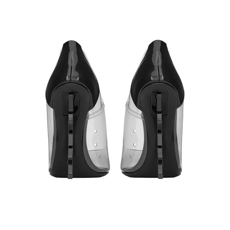 SAINT LAURENT Irregular Heel High Heels 11cm Women's Black-4
