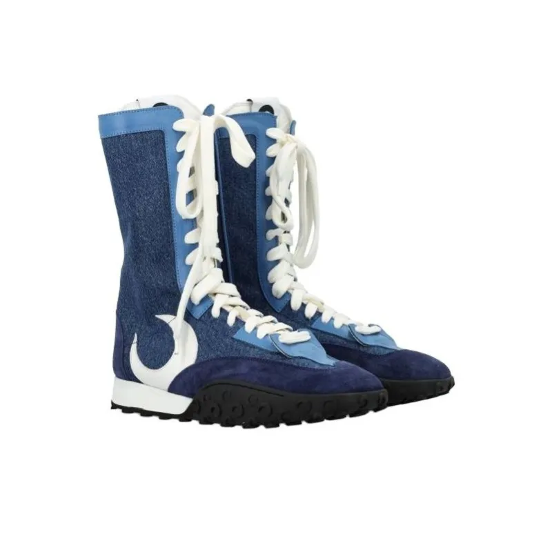 Marine Serre High Moon Denim Sneakers-3