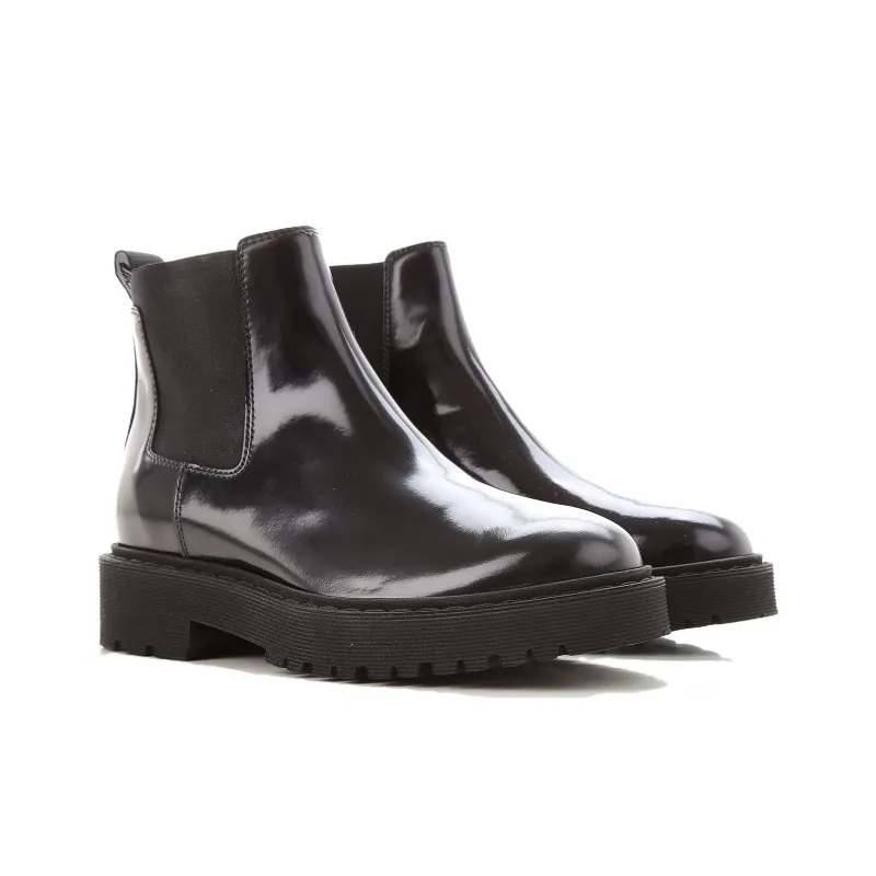 HOGAN Short Chelsea Boots Women's Black-4