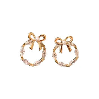 FEO Zircon Stud Earrings Women's