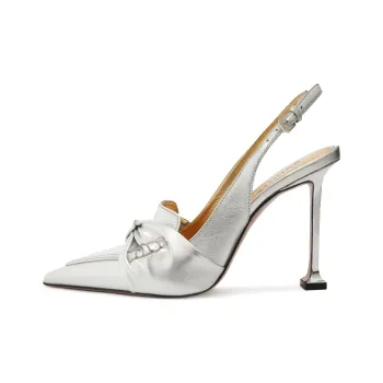 Schutz Fiorella Flared Heel High Heels 10cm Women's Silver