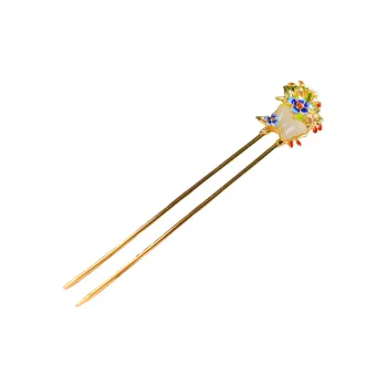 Jade Charm Yao Hetian Jade Hairpin White Jade/Pale Greenish White Jade Women's