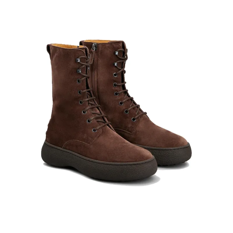 TOD'S WG Lace-up Suede Ankle Boots-2