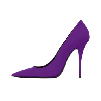 SAINT LAURENT Marylin Pump Purple Satin Women's