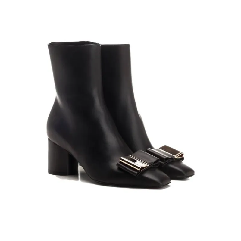 FERRAGAMO 60mm Bow-detail Ankle Boots-2