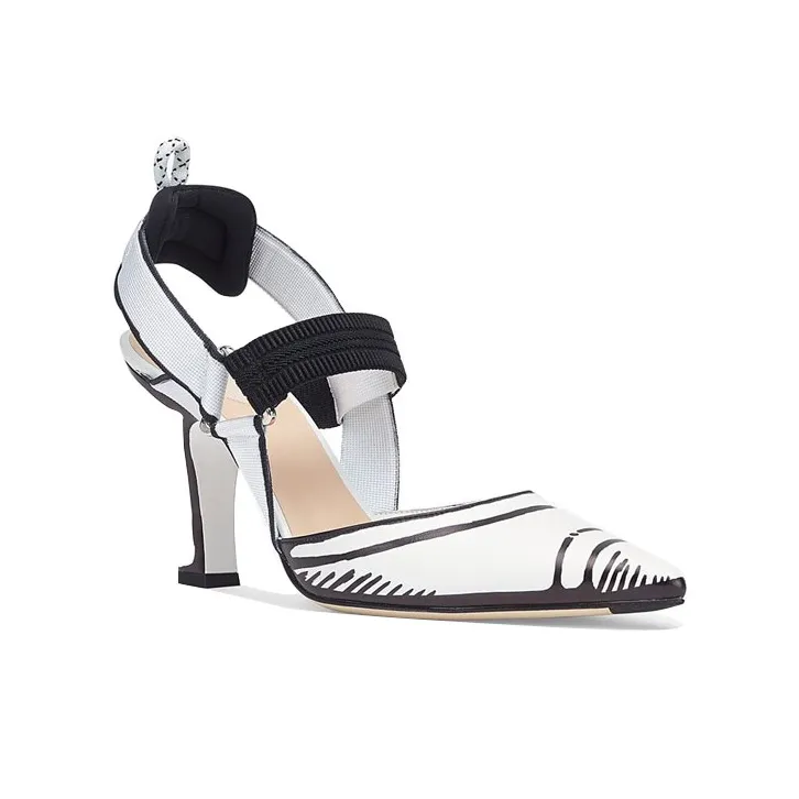 FENDI Colibri Slim Heel High Heels Women's White-2