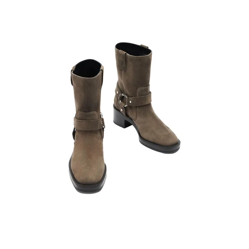 Stuart Weitzman/SW Ja Ankle Boots 4cm Women's Charcoal Brown-3