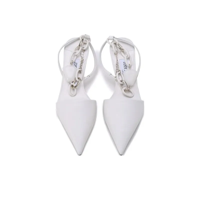 Jimmy Choo Slim Heel High Heels Women's Ivory White-3