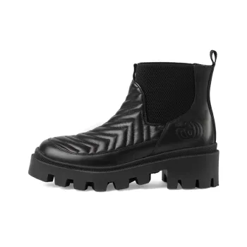 GUCCI Women's Matelassé Chelsea Boot 'Triple Black' Women's