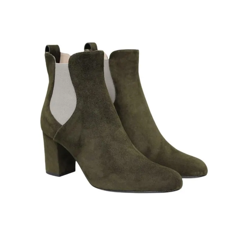 INES DE LA FRESSANGE Short Chelsea Boots 7cm Women's Green-2