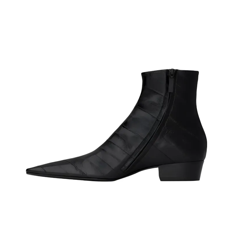 SAINT LAURENT Ankle Boots 3cm Men's Black-0