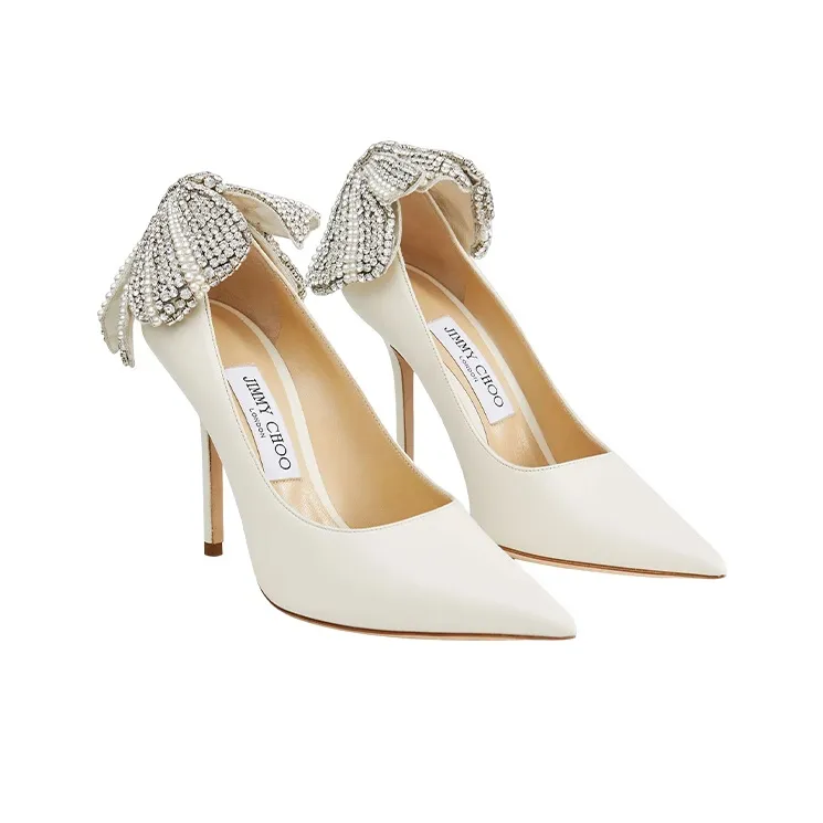 Jimmy Choo Slim Heel High Heels 10cm Women's White-3