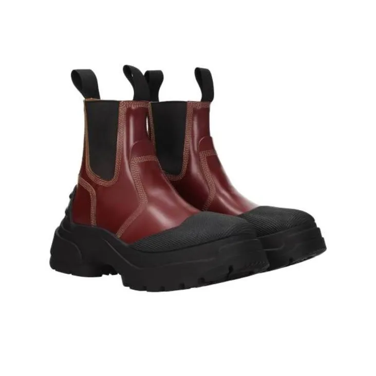 Maison Margiela Short Chelsea Boots 8.5cm Women's Burgundy-1