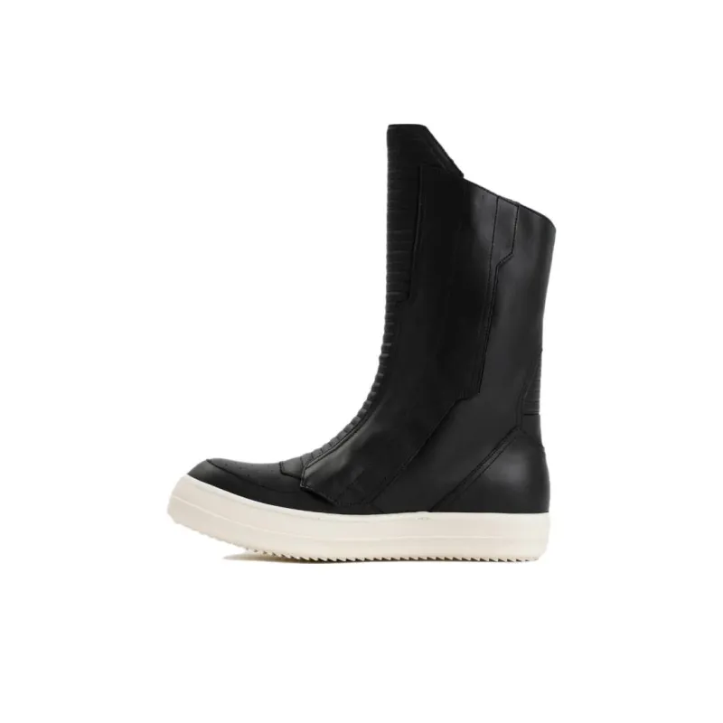 RICK OWENS Round-toe Leather Boots-0