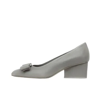 FERRAGAMO Viva Chunky Heel High Heels 5.5cm Women's Gray