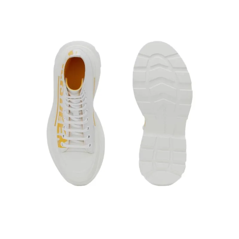Alexander McQueen Tread Slick Boot Graffiti White Yellow Pop-4