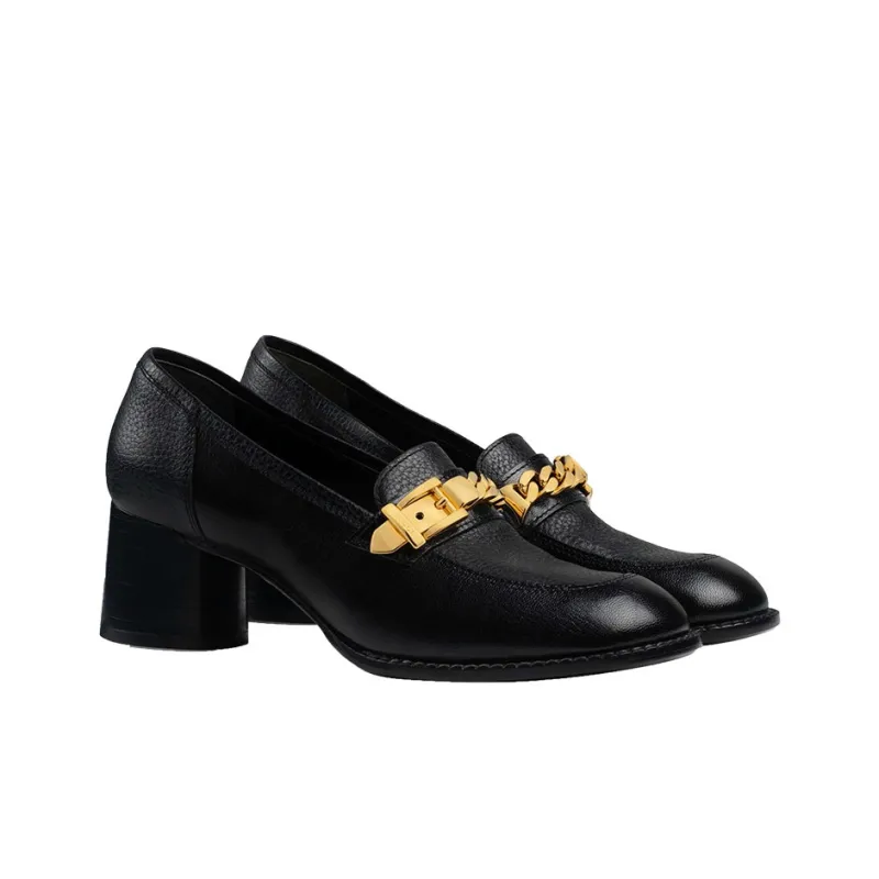 GUCCI Chain-detail 55mm Block-heel Loafers-2