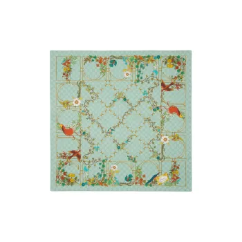 GUCCI Silk Scarves Unisex Green/Multicolor
