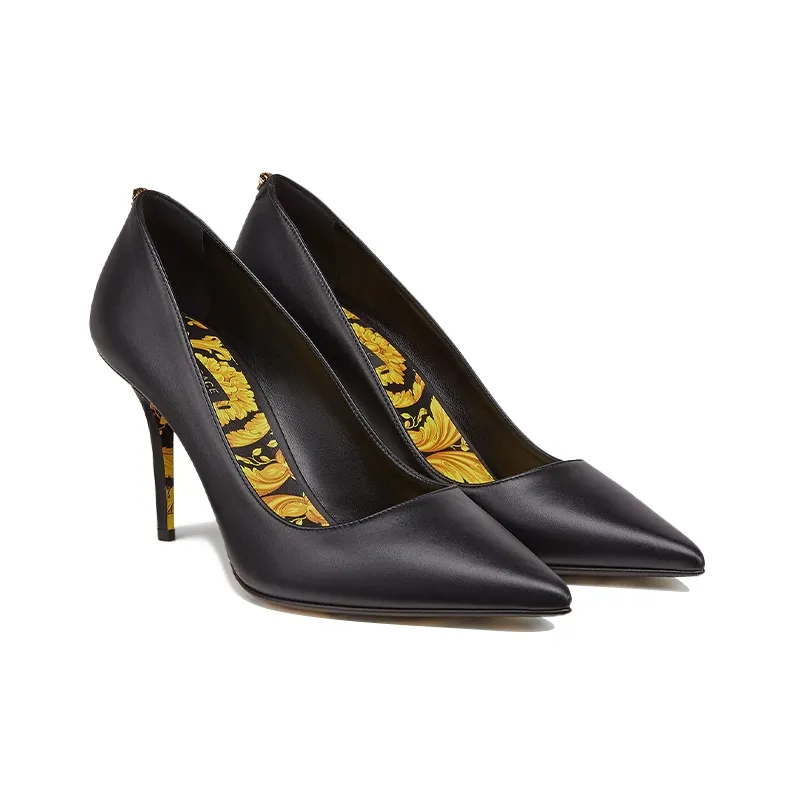 VERSACE Barocco High Heels Women's Low-Top Black-2