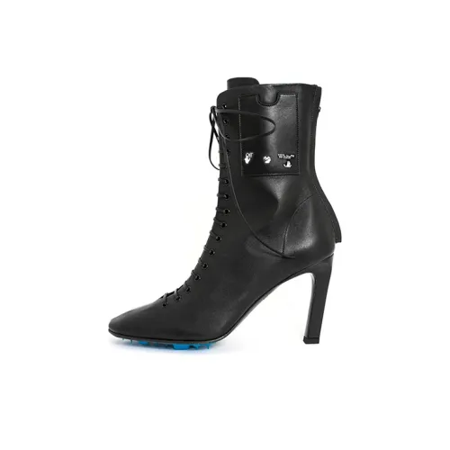 OFF WHITE Logo Printed Ankle Boots Women's