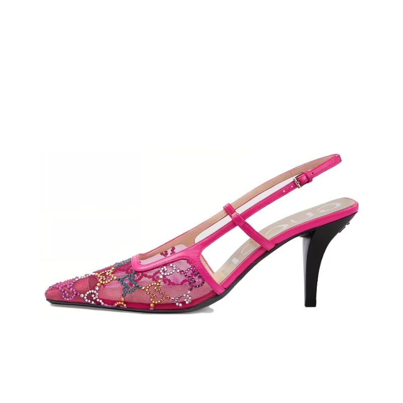 GUCCI Slim Heel High Heels 7.5cm Women's Fuchsia-0