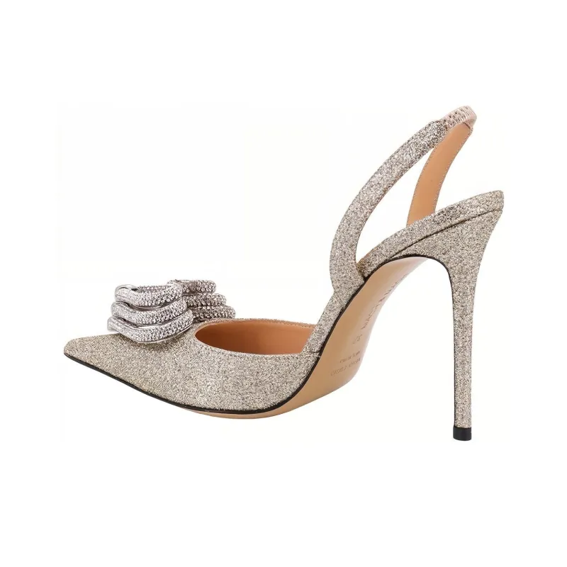 MACH & MACH Slim Heel High Heels 11cm Women's Gold-3