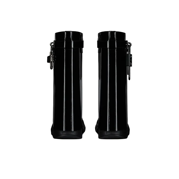 Givenchy Shark Lock Biker Fashion Ankle Boots Women's Black-3