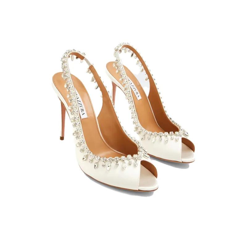 AQUAZZURA Temptation Slim Heel High Heels Women's White-3