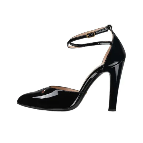 GUCCI Cone Heel High Heels 10cm Women's Black