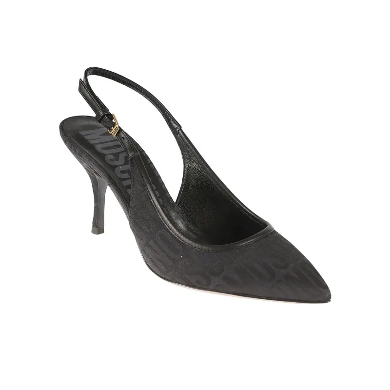 MOSCHINO Jacquard Logo Slingback Pumps-2