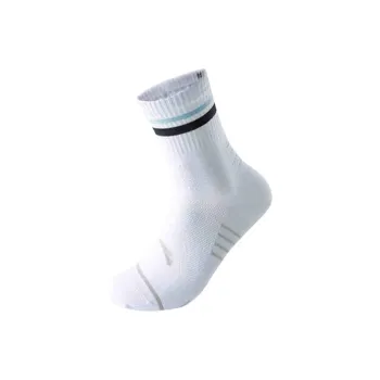 Anta Running Collection Mid Calf Socks Unisex 1 Pack Pure White