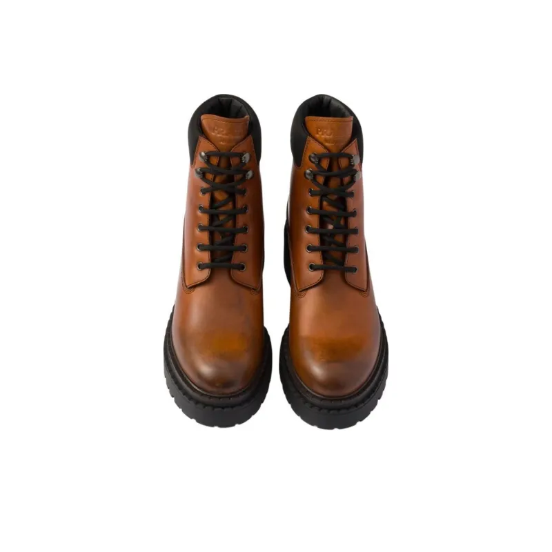 PRADA Re Nylon Ankle Boots Women's Brown-3