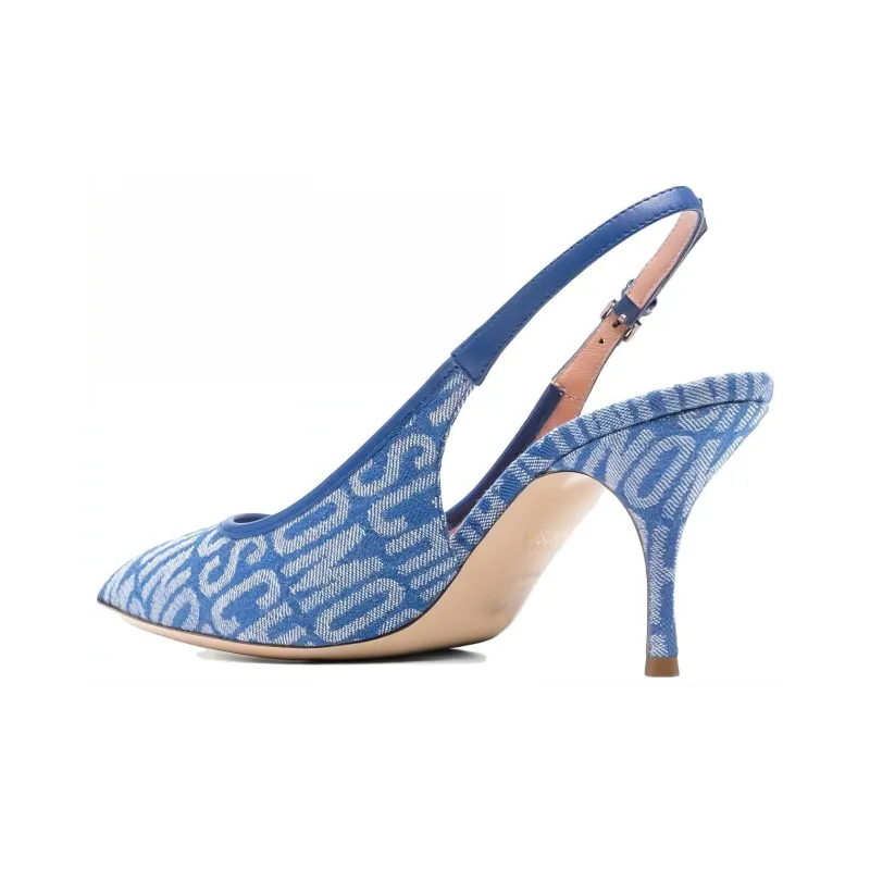 MOSCHINO Logo-pattern Slingback Pumps-2