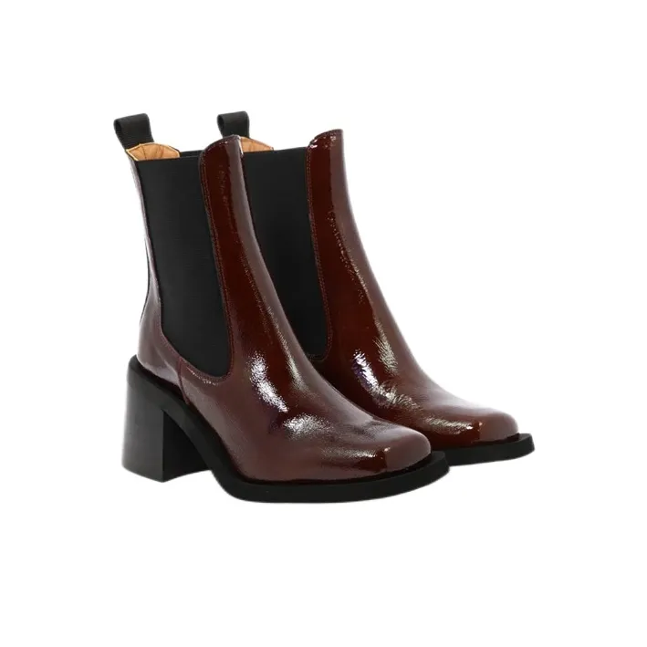 GANNI Crew Chelsea Boots 7cm Women's Red-2
