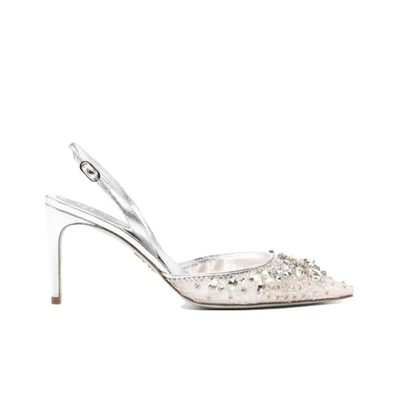 René Caovilla 70mm Crystal embellished Slingback Sandals-1