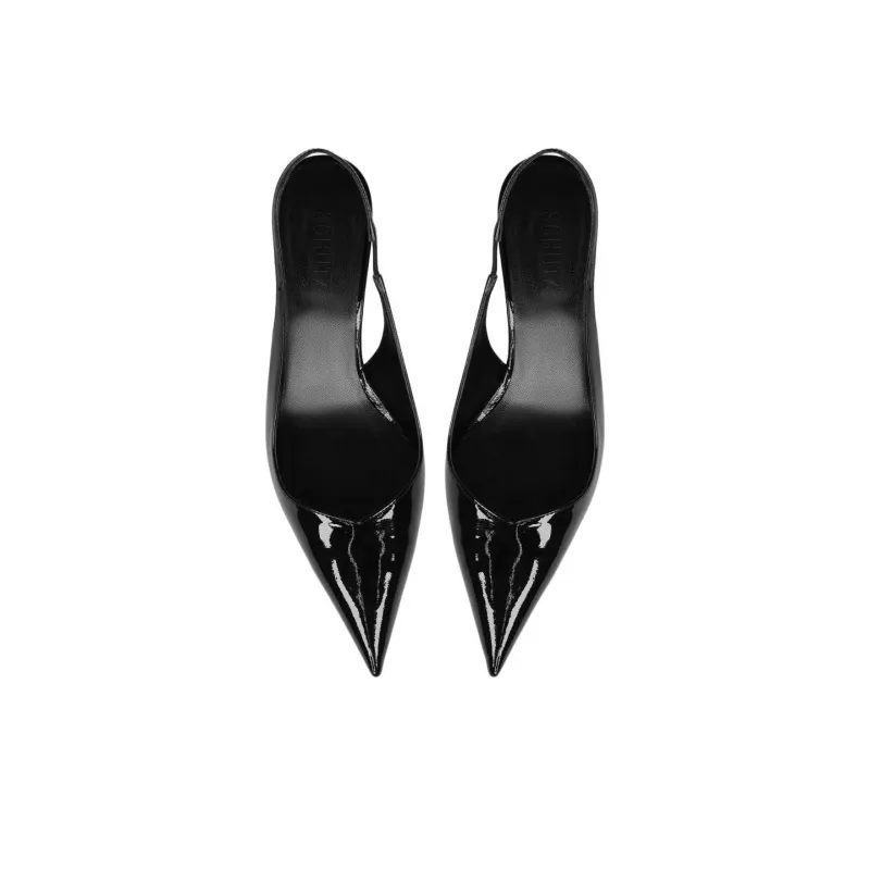 Schutz Lexi Irregular Heel High Heels 7.2cm Women's Black-4