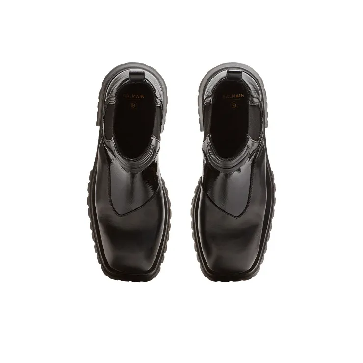BALMAIN Panelled Square Toe Quilted Boots-4