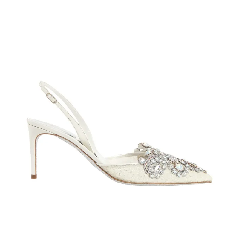 René Caovilla Veneziana 50mm Crystal Slingback Pumps-1
