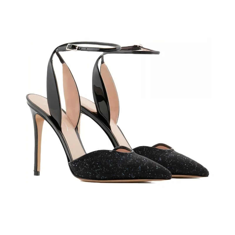AMANI Slim Heel High Heels 10.5cm Women's Black-2