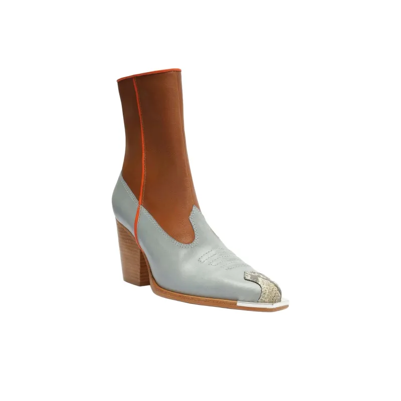 Schutz Eastwood Atanado Ankle Boots 8.3cm Women's Blue Brown-2