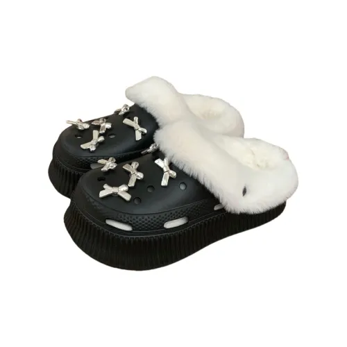 SHIGUDE Cotton Slippers Women's, Black