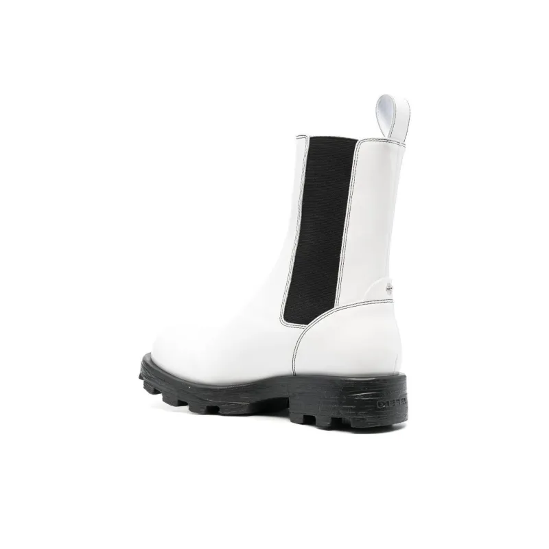 DIESEL Short Chelsea Boots Women's White-4