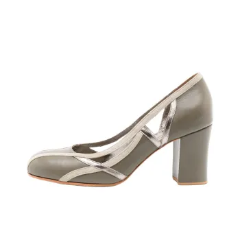 Sarah Chofakian Jubilee Chunky Heel High Heels 7.5cm Women's Gray