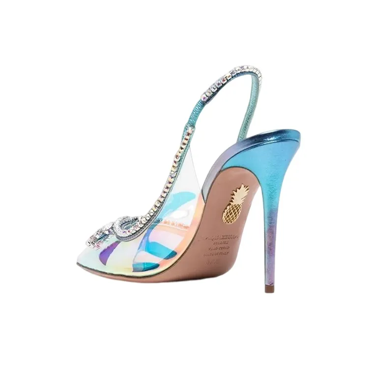 AQUAZZURA Slim Heel High Heels 10cm Women's Light Blue-3