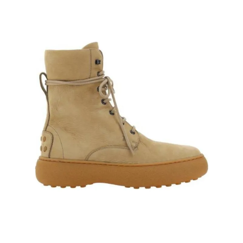 TOD'S Round Toe Lace Up Ankle Boots Women's-1