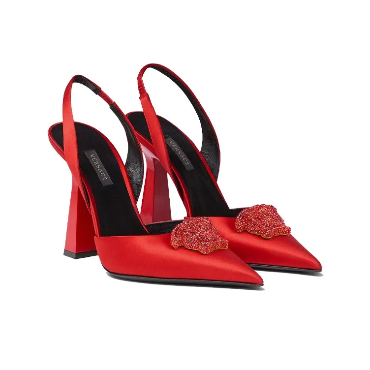 VERSACE High Heels Women's Low-Top Red-2